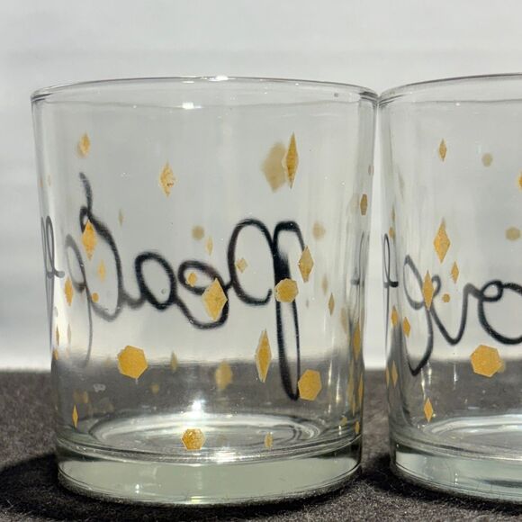 Gold and Black Glass Candle Holders Set - Picture 6 of 10